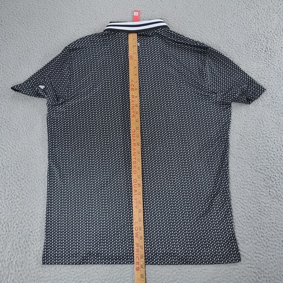 Redvanly PUREpoly Pascal Polo Shirt Mens Large Black Geometric Golf Performance - Picture 15 of 16